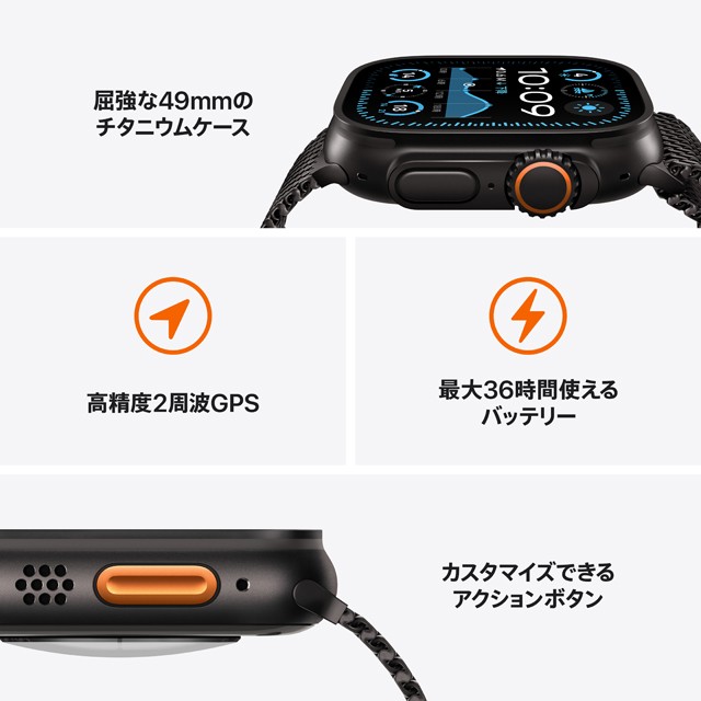 Apple Watch Ultra2 特長や機能についての画像