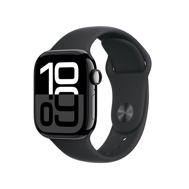 Apple Watch Series 10 ジェットブラックアルミニウムケース斜め画像
