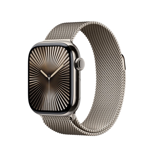 Apple Watch Series 10 ナチュラルチタニウムケース斜め画像