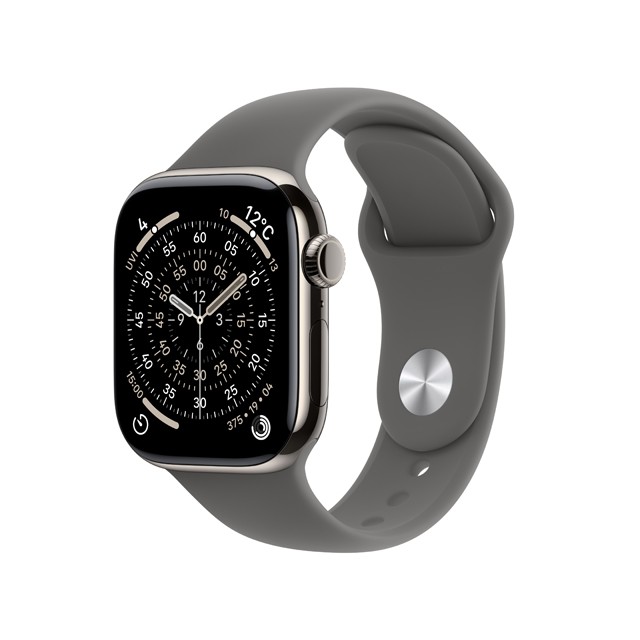 Apple Watch Series 11 ナチュラルチタニウムケース斜め画像