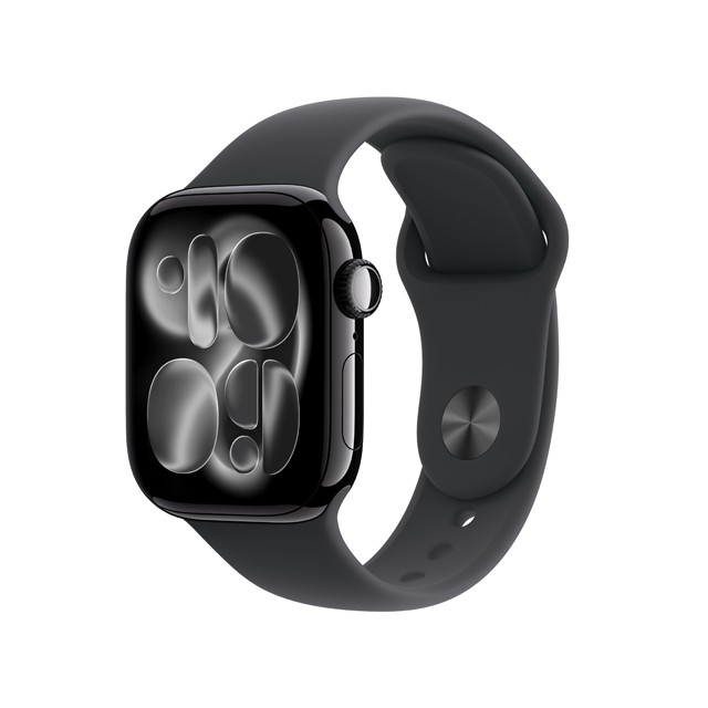 Apple Watch Series 11 ジェットブラックアルミニウムケース斜め画像