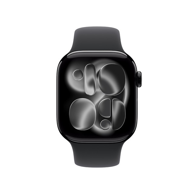 Apple Watch Series 11 ジェットブラックアルミニウムケース正面画像