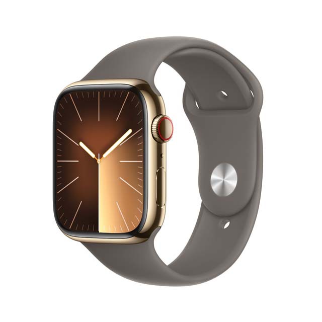 Apple Watch Series 9 ゴールドステンレススチールケース斜め画像