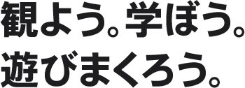 観よう。学ぼう。遊びまくろう。