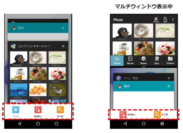 マルチウィンドウ起動画面の画像