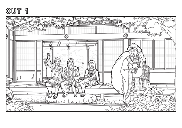 三太郎5周年企画 自宅から三太郎動画制作に参加可能な あなたのぬり絵がアニメになる みんなでつなぐ三太郎 を開催 エンタメ コンテンツ Au