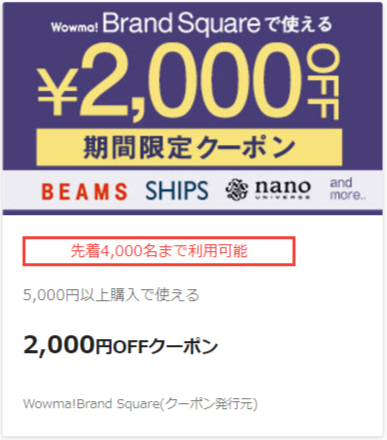 掲載クーポン例