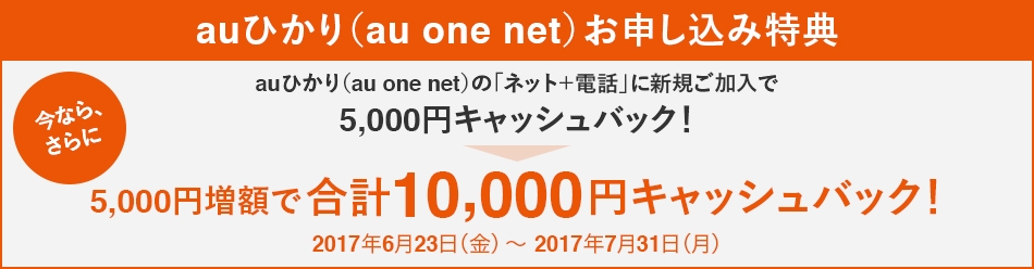 auひかり (au one net) お申し込み特典