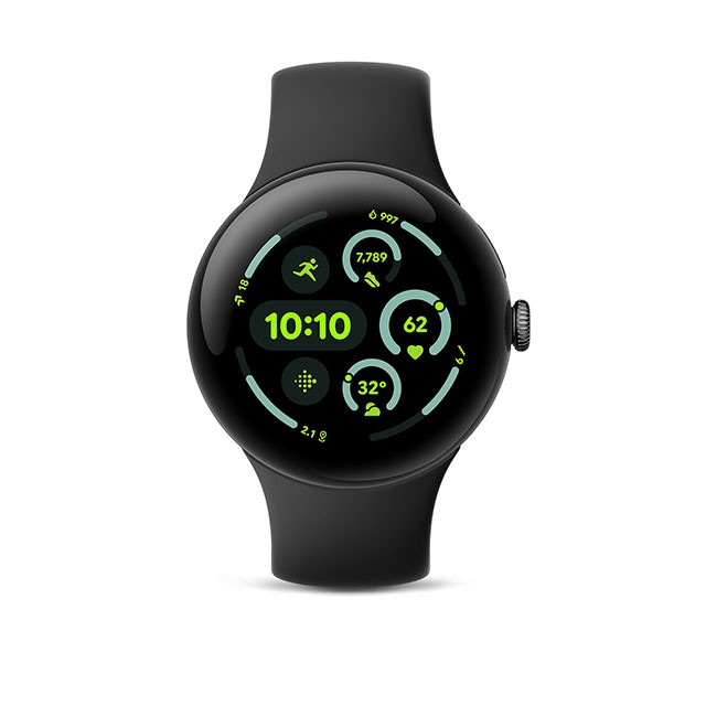 Google Pixel Watch 3（45mm）Matte Black+Obsidian 正面