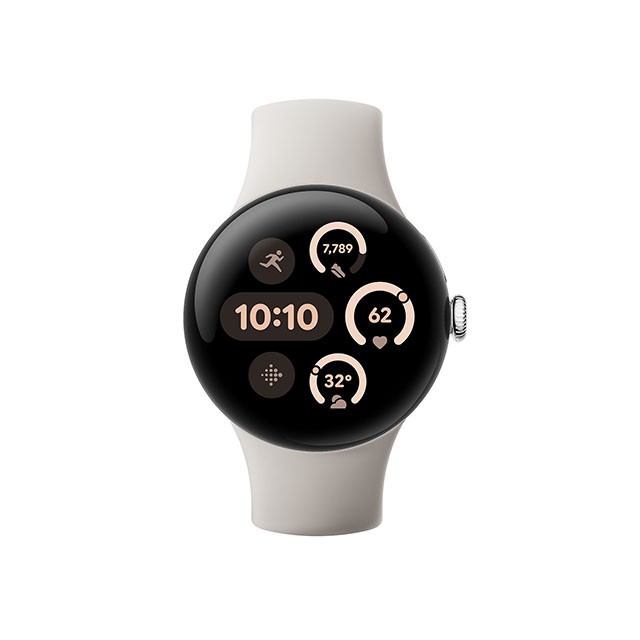 Google Pixel Watch 3（41mm）Polished Silver+Porcelain 正面