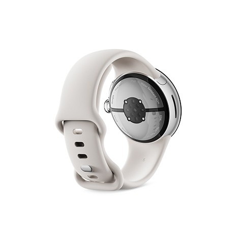 Google Pixel Watch 2 Polished Silver アルミケース／Porcelain アクティブバンド 側面