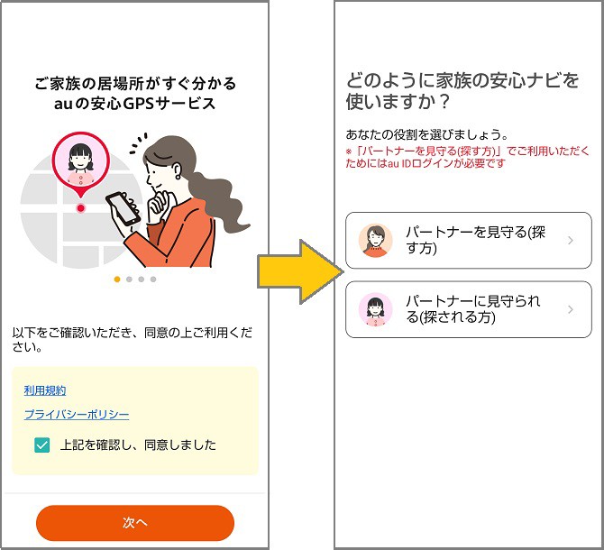 機能紹介：家族の安心ナビアプリ | サービス・機能 | au