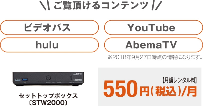 セットトップボックス Auひかり ちゅらtvサービス Auひかり ちゅら 沖縄セルラー電話株式会社