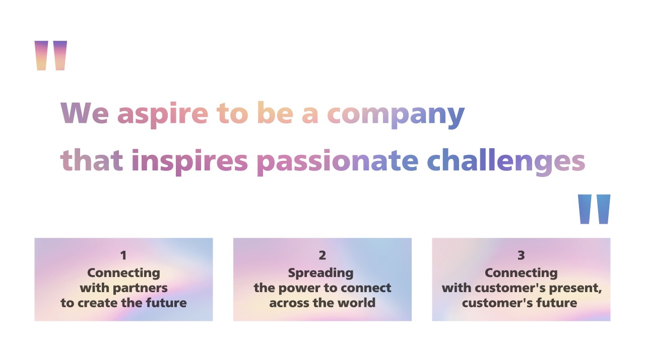 We aspire to be a company that inspires passonate challenges